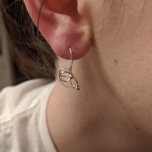 silver swirl earrings